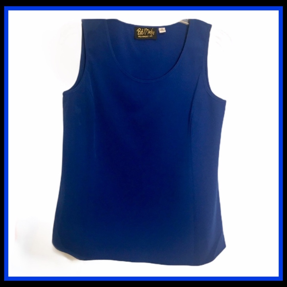 Bob Mackie Cobalt Blue Sleeveless Top - Picture 1 of 5